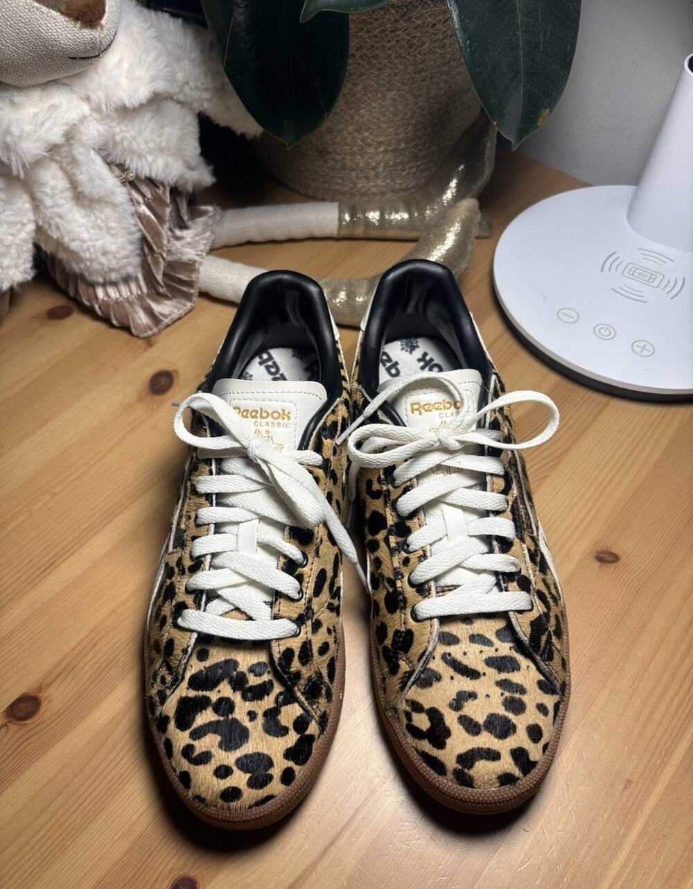 Reebok Classic Club C 85 Leopard Calf Hair Sneakers (Women's) US 9 9.5